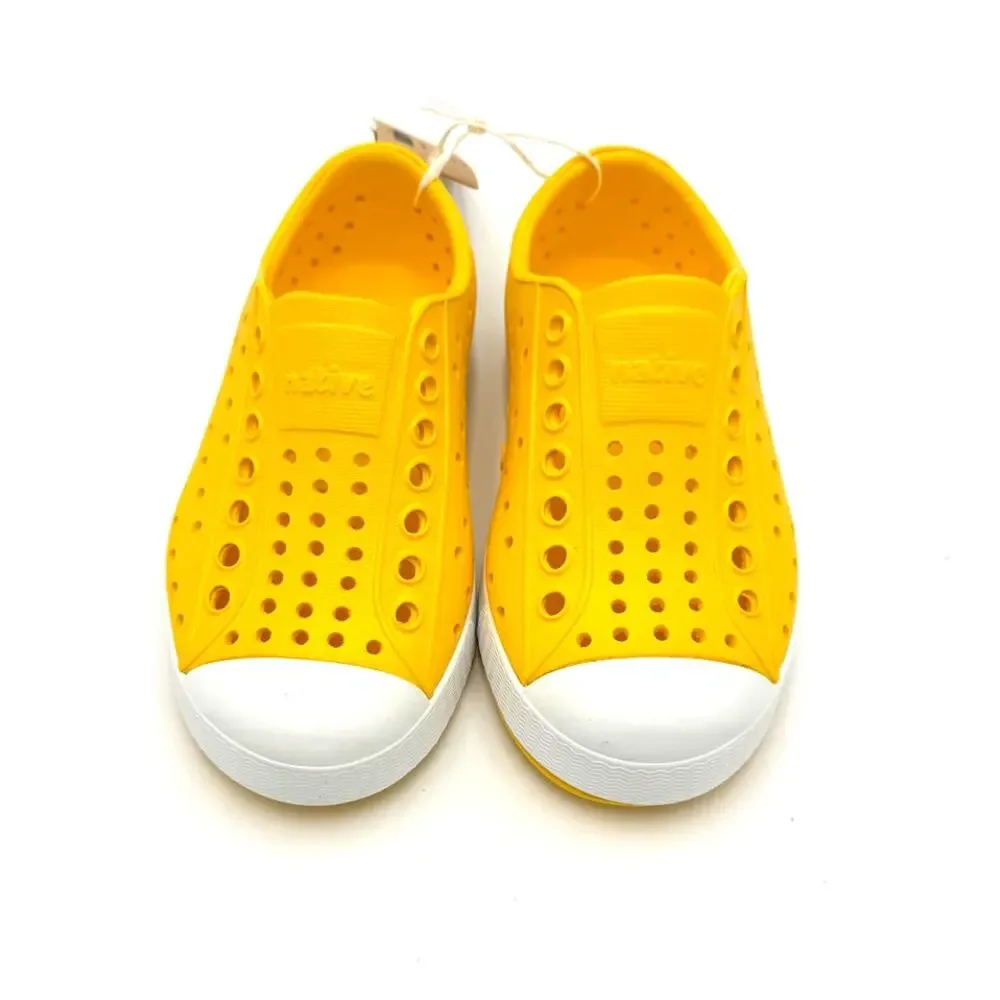 NEW! Native Jefferson Child Shoes - Crayon Yellow/Shell White - c8 (toddler 8)